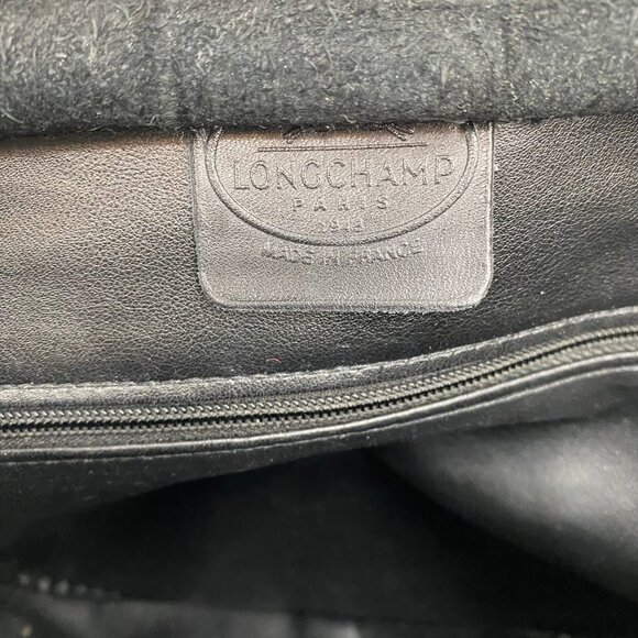 Longchamp Black Leather Zip Shoulder Bag | Good Condition - Picture 10 of 11
